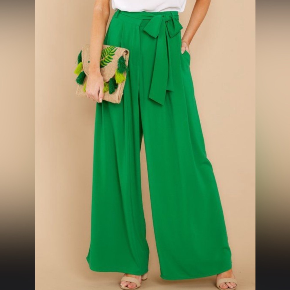 Kelly green S wide leg pants